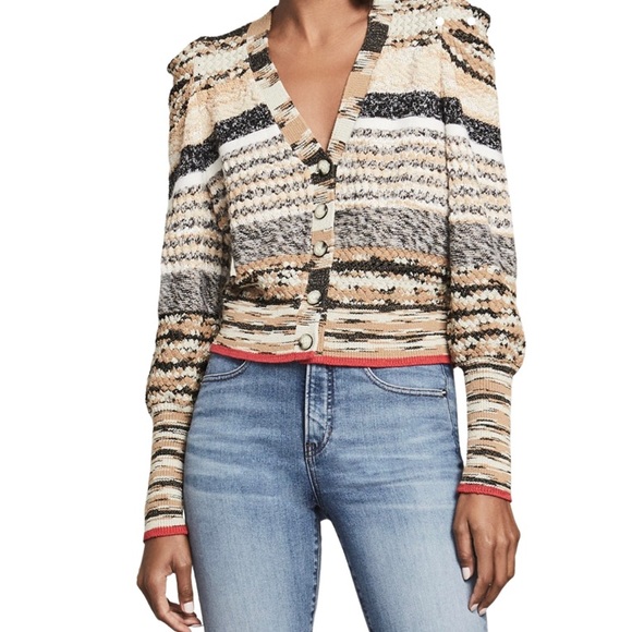 Veronica Beard Cecily Mixed Knit Cardigan - Picture 4 of 9